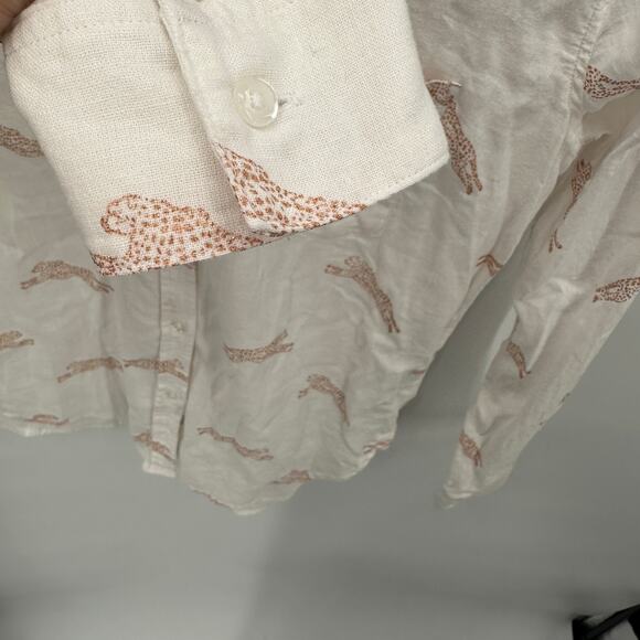 RAILS Charli Golden Cheetah Linen Blend Button Down // XS - Picture 10 of 13